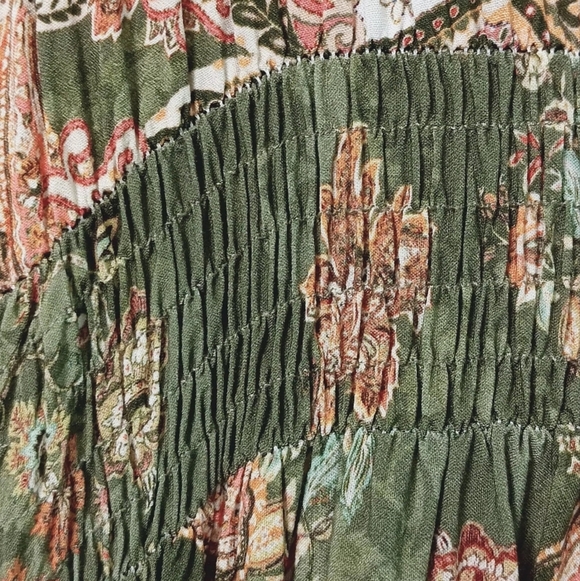 Floral Green Dress Size L - Picture 3 of 10